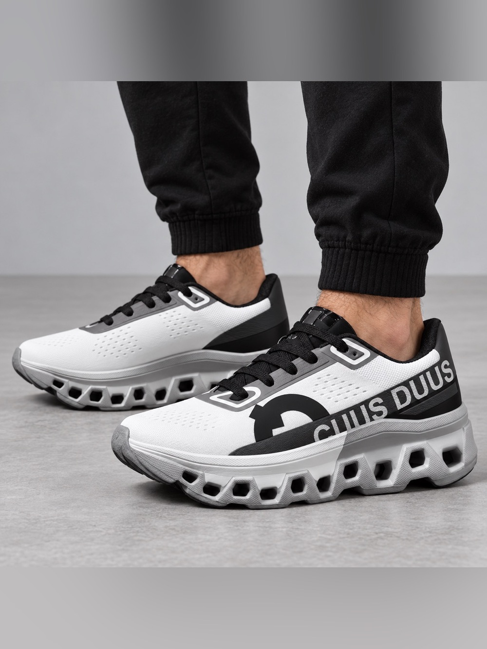 Men’s White & Black Chunky Athletic Sneakers